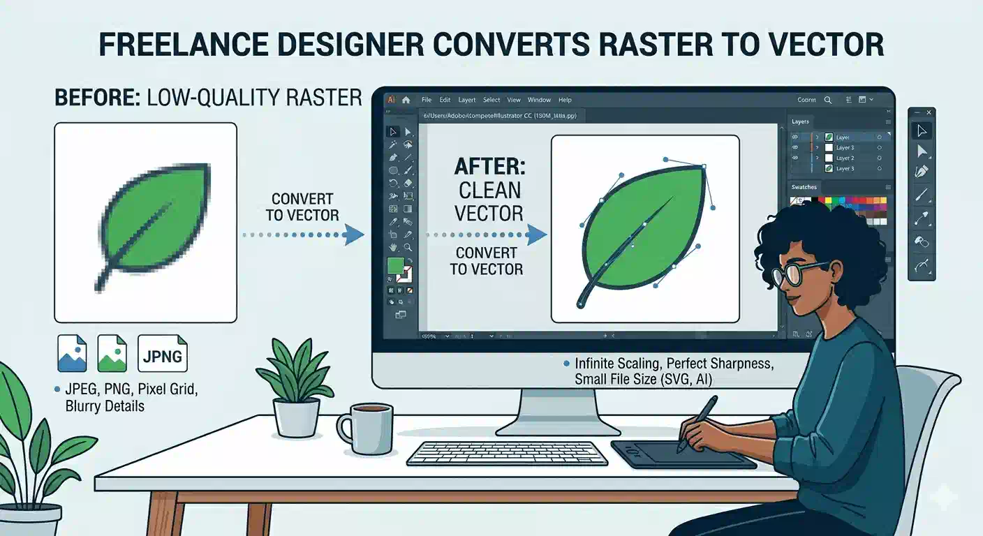 raster vs vector images freelance vector tracing workflow converting raster image into vector artwork